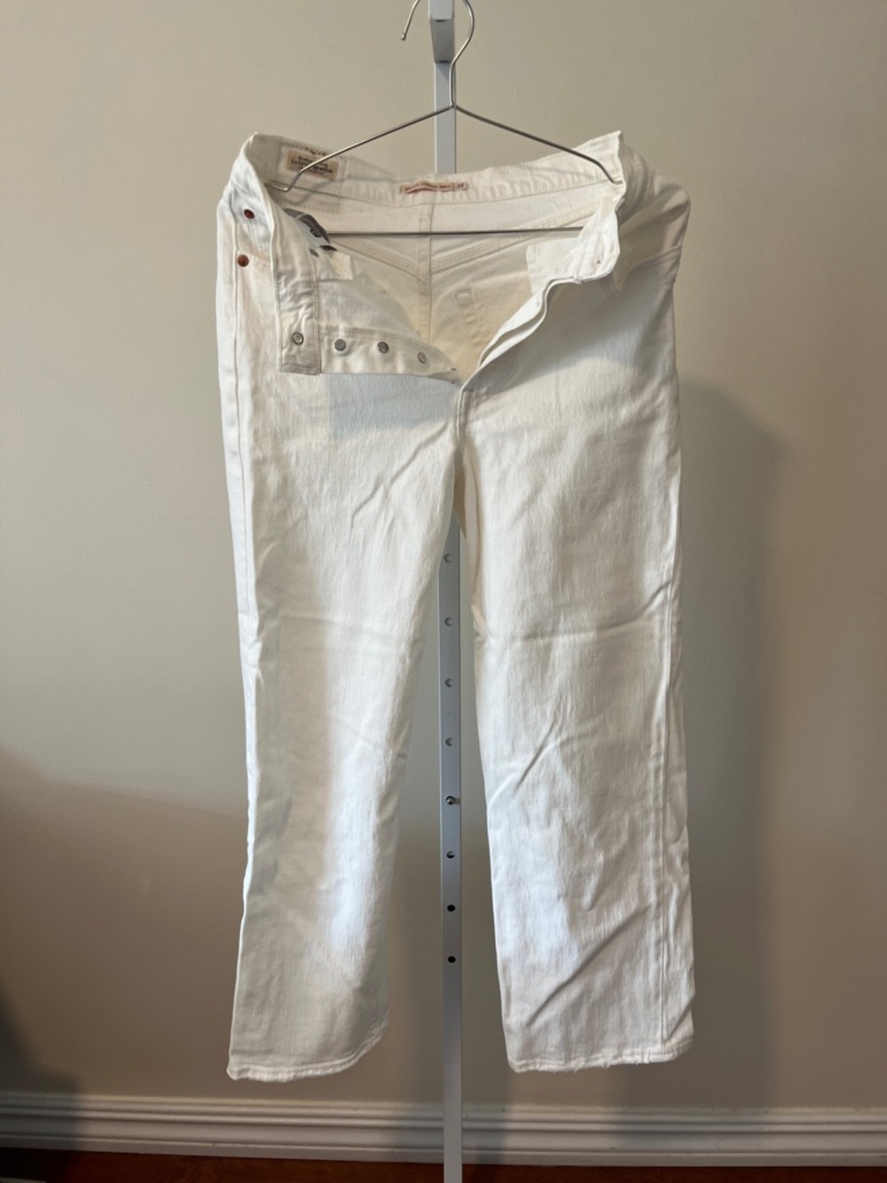 Levi's White Straight Leg Jeans